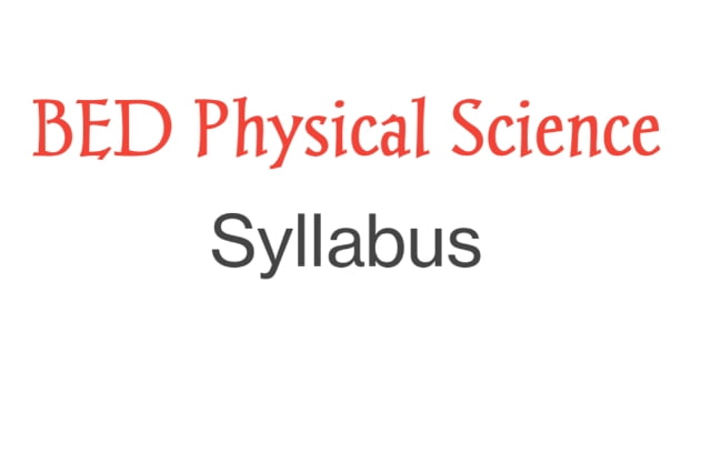 BEd Physical Science Syllabus In Hindi
