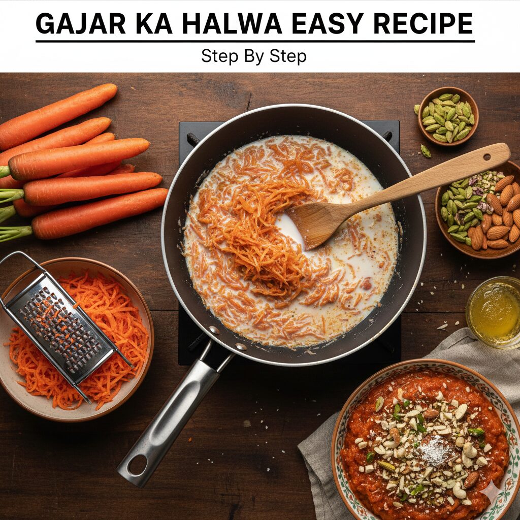 Gajar Ka Halwa Easy Recipe Step By Step