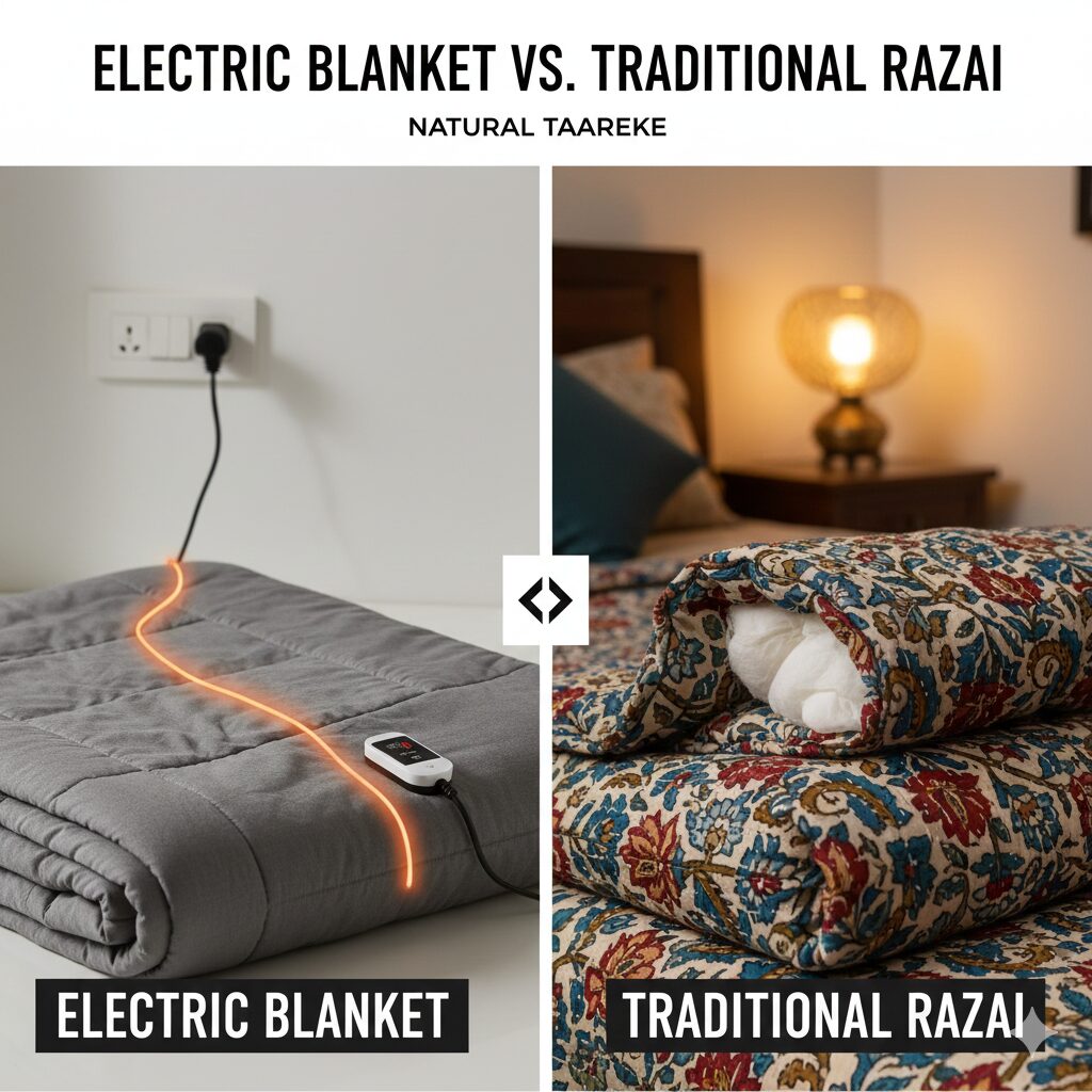 Electric Blanket vs Traditional Razai Comparison
