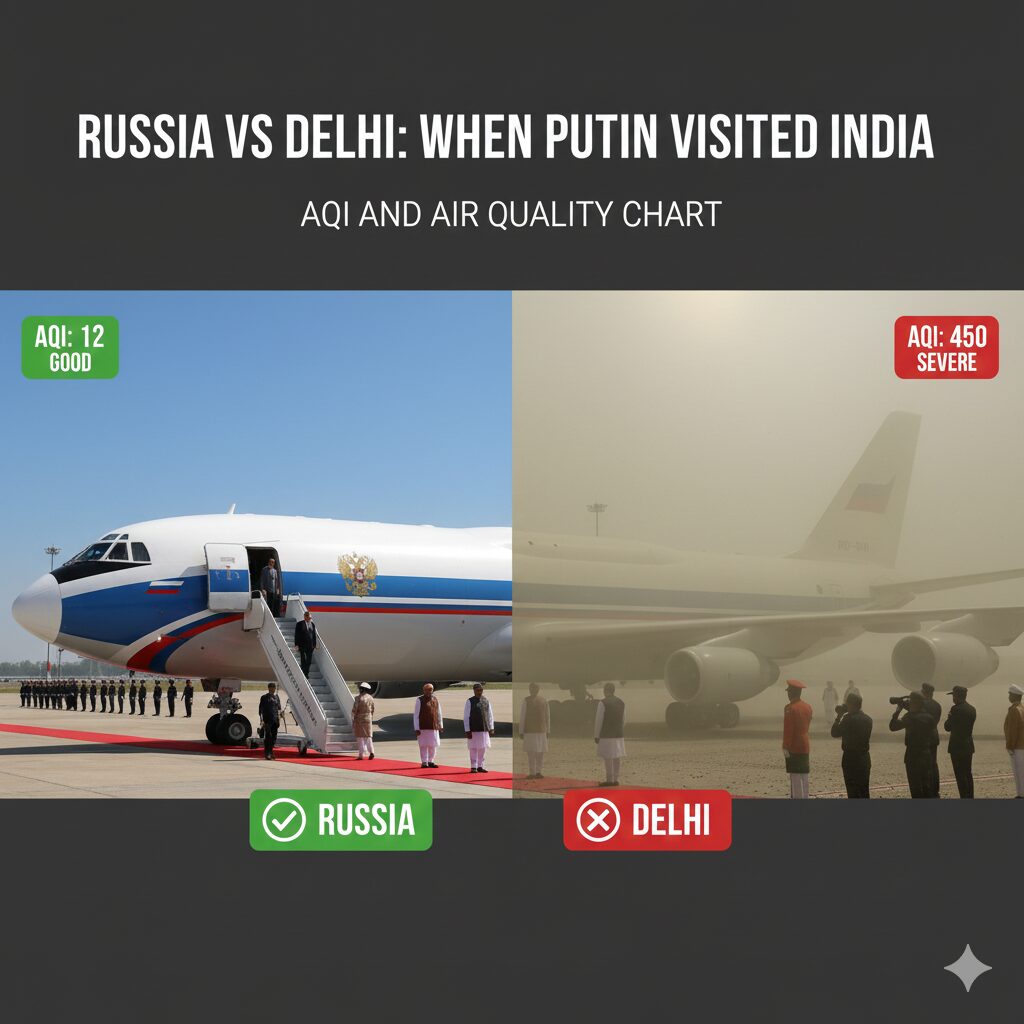 रूस बनाम दिल्ली :जब पुतिन भारत आए थे: AQI और वायु-गुणवत्ता की तस्वीर